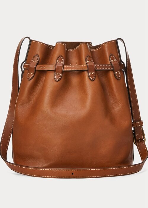 Cuoio Women’s Ralph Lauren Leather Large Bellport Bucket Bags Cuoio Women’s Ralph Lauren Leather Large Bellport Bucket Bags