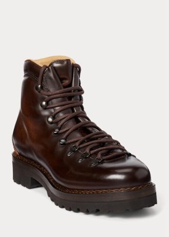 Dark Brown Men’s Ralph Lauren Darrow Calfskin Boots