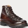 Dark Brown Men’s Ralph Lauren Fidel Burnished Calfskin Boots