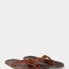Dark Brown Men’s Ralph Lauren Leather Flip Flops Dark Brown Men’s Ralph Lauren Leather Flip Flops