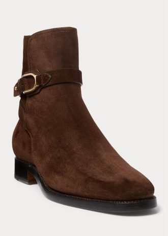 Dark Brown Men’s Ralph Lauren Welington Calf-Suede Boots