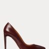 Dark Brown Women’s Ralph Lauren Celia Calfskin Heels