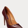 Dark Brown Women’s Ralph Lauren Celia Calfskin Heels