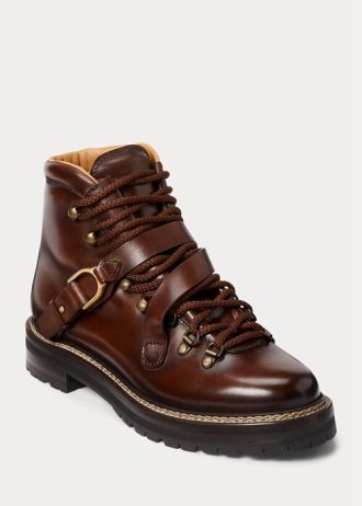 Dark Brown Women’s Ralph Lauren Dimicia Welington Hand-Burnishedie Boots