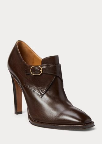 Dark Brown Women’s Ralph Lauren Lydell Burnished Calfskin Boots