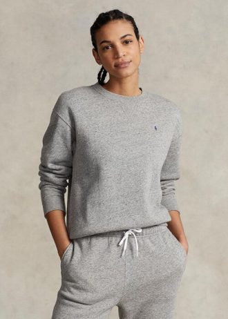 Dark Grey Women’s Ralph Lauren Fleece Crewneck Pullover Sweatshirts