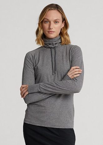 Dark Grey Women’s Ralph Lauren Funnelneck Jersey Pullover Sweatshirts