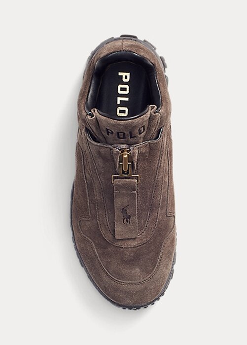 Dark Grey Women’s Ralph Lauren Grayson Calf-Suede Zip Sneakers Dark Grey Women’s Ralph Lauren Grayson Calf-Suede Zip Sneakers