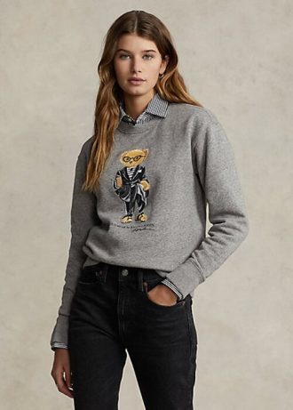 Dark Grey Women’s Ralph Lauren Polo Bear Fleece Crewneck Sweatshirts Dark Grey Women’s Ralph Lauren Polo Bear Fleece Crewneck Sweatshirts