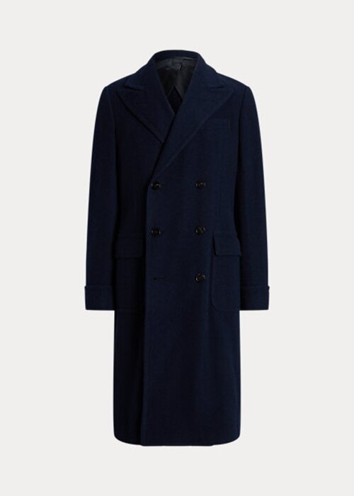 Dark Navy Men’s Ralph Lauren Handmade Wool Herringbone Topcoat Coats Dark Navy Men’s Ralph Lauren Handmade Wool Herringbone Topcoat Coats