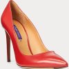 Dark Red Women’s Ralph Lauren Celia Calfskin Heels