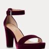 Dark Red Women’s Ralph Lauren Sylvia Velvet Heels