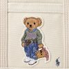 Ecru Multi Women’s Ralph Lauren Canvas Small New Orleans Polo Bear Tote Bags