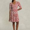 Flower Women’s Ralph Lauren Floral Mutton-Sleeve Godet Crepe Dress