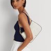 French Navy Dot/Cream Women’s Ralph Lauren Polka-Dot Leather Medium Handbag