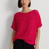 Fuchsia Women’s Ralph Lauren Cotton Mesh Short-Sleeve Sweaters Fuchsia Women’s Ralph Lauren Cotton Mesh Short-Sleeve Sweaters
