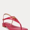 Fuchsia Women’s Ralph Lauren Ellington Embossed Leather Sandals