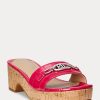 Fuchsia Women’s Ralph Lauren Roxanne Embossed Leather Sandals