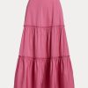 Fuchsia Women’s Ralph Lauren Tiered A-Line Cotton Skirts