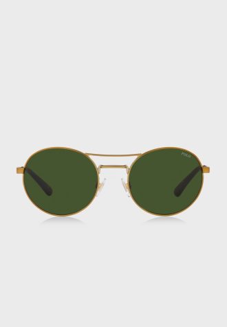 Gold Men’s Ralph Lauren 0Ph3142 Round Sunglasses