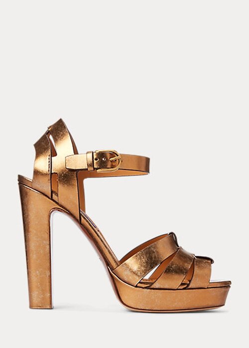 Gold Women’s Ralph Lauren Callahan Metallic Calfskin Sandals Gold Women’s Ralph Lauren Callahan Metallic Calfskin Sandals