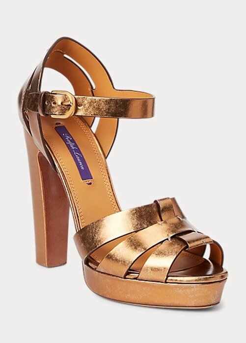 Gold Women’s Ralph Lauren Callahan Metallic Calfskin Sandals Gold Women’s Ralph Lauren Callahan Metallic Calfskin Sandals