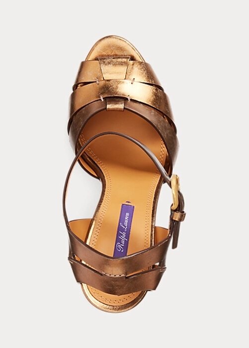 Gold Women’s Ralph Lauren Callahan Metallic Calfskin Sandals Gold Women’s Ralph Lauren Callahan Metallic Calfskin Sandals