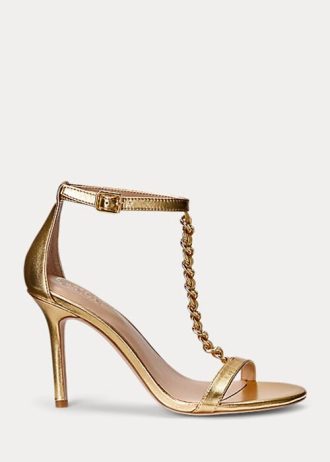 Gold Women’s Ralph Lauren Kate Metallic Nappa Leather Sandals