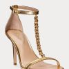 Gold Women’s Ralph Lauren Kate Metallic Nappa Leather Sandals