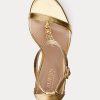 Gold Women’s Ralph Lauren Kate Metallic Nappa Leather Sandals