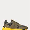 Green / Camo Men’s Ralph Lauren Jogger Suede & Camo Ripstop Sneakers