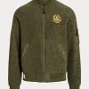 Green Men’s Ralph Lauren Brushed Fleece Bomber Jackets