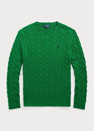 Green Men’s Ralph Lauren Cable-knit Cotton Jumper Sweaters Green Men’s Ralph Lauren Cable-knit Cotton Jumper Sweaters