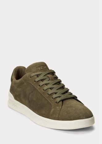 Green Men’s Ralph Lauren Heritage Court II Suede Sneakers