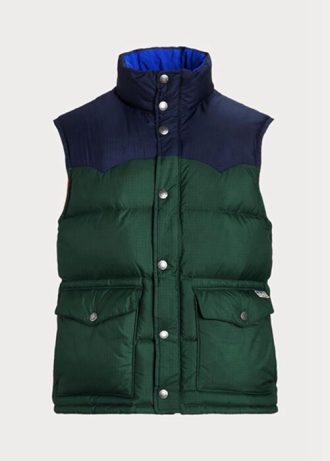 Green Men’s Ralph Lauren Water-repellent Down Western Gilet  Jackets