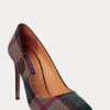Green / Red Women’s Ralph Lauren Celia Plaid Wool Heels