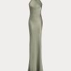 Green Women’s Ralph Lauren Chilton Washed Satin Evening Dress