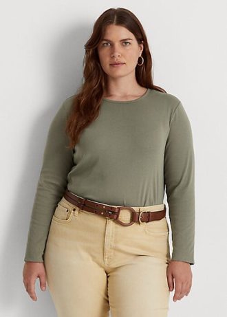 Green Women’s Ralph Lauren Cotton-Blend Long-Sleeve Tops