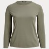Green Women’s Ralph Lauren Cotton-Blend Long-Sleeve Tops