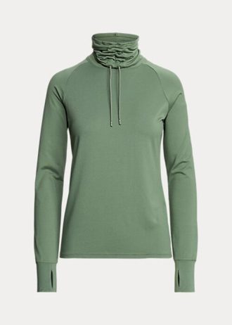 Green Women’s Ralph Lauren Funnelneck Jersey Pullover Sweatshirts