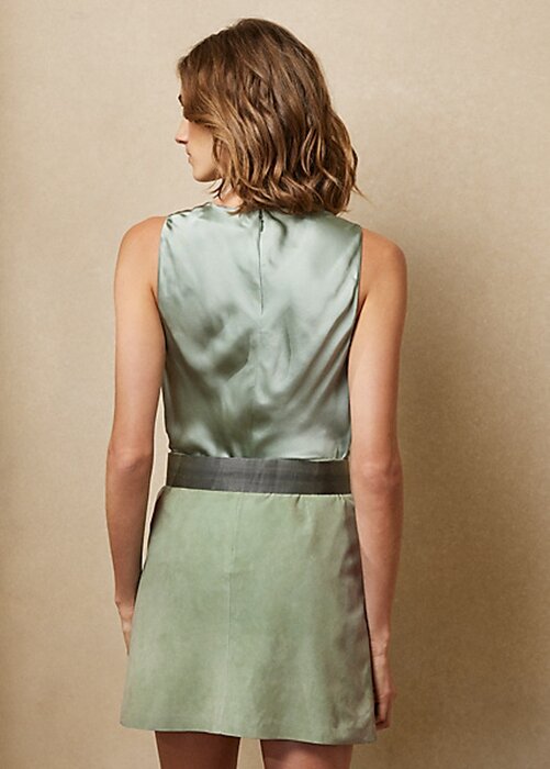 Green Women’s Ralph Lauren Gwinnett Washed Satin Blouse Shirts Green Women’s Ralph Lauren Gwinnett Washed Satin Blouse Shirts