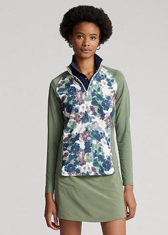 Green Women’s Ralph Lauren Jersey Quarter-Zip Sweatshirts