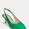 Green Women’s Ralph Lauren Lolah Nappa Leather Slingback Heels