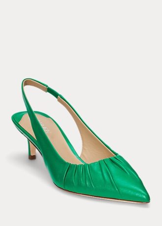 Green Women’s Ralph Lauren Lolah Nappa Leather Slingback Heels