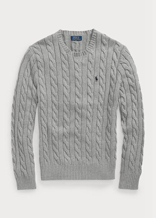 Grey Men’s Ralph Lauren Cable-knit Cotton Jumper Sweaters Grey Men’s Ralph Lauren Cable-knit Cotton Jumper Sweaters