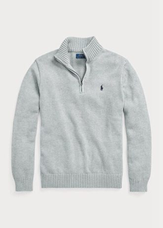 Grey Men’s Ralph Lauren Cotton Quarter-zip Jumper Sweaters Grey Men’s Ralph Lauren Cotton Quarter-zip Jumper Sweaters