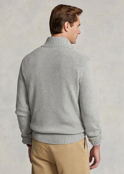 Grey Men’s Ralph Lauren Cotton Quarter-zip Jumper Sweaters Grey Men’s Ralph Lauren Cotton Quarter-zip Jumper Sweaters