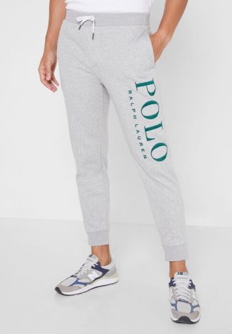 Grey Men’s Ralph Lauren Logo Cuffed Sweatpants