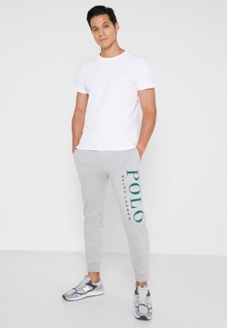 Grey Men’s Ralph Lauren Logo Cuffed Sweatpants