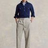 Grey Men’s Ralph Lauren Pleated Baggy Fit Canvas Pants Grey Men’s Ralph Lauren Pleated Baggy Fit Canvas Pants